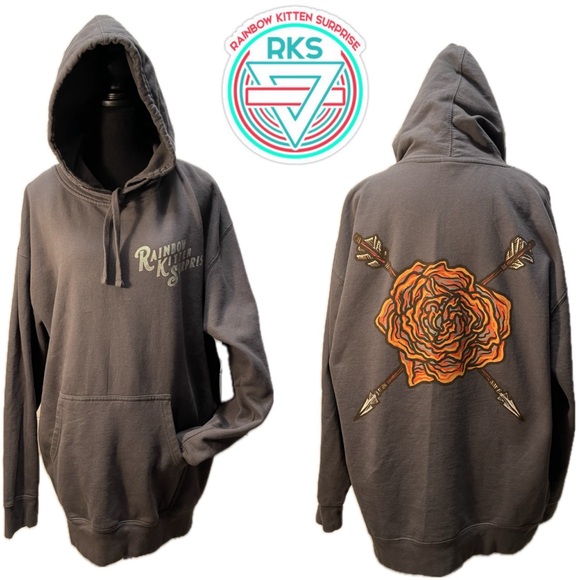 Rainbow Kitten Surprise RKS All's Well Flower Concert Pullover Hoodie unisex XL - Picture 10 of 10